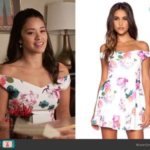 MINKPINK Fit & Flare Floral Neon Nature Dress New